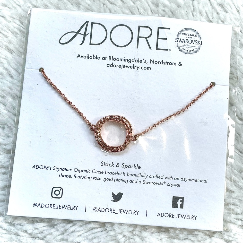 Adore Jewelry Rose Gold Necklace With Swarovski NEW